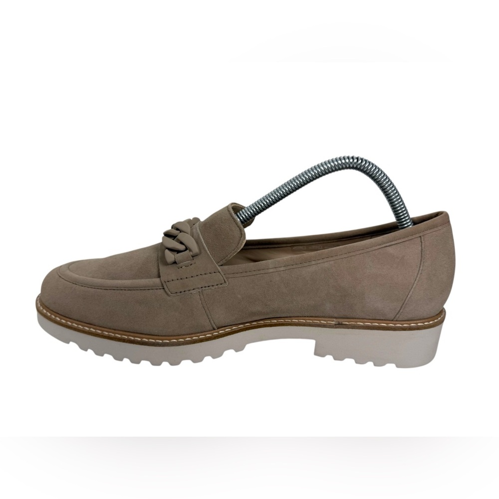 Mephisto Womens Size 9.5 Light Taupe Salka Lug Sole Loafer Shoes Suede Leather - Picture 2 of 11